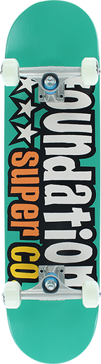 FOUNDATION 3 STAR SKATEBOARD COMPLETE 7.88 TEAL