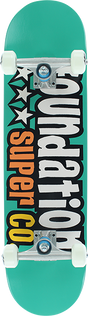 FOUNDATION 3 STAR SKATEBOARD COMPLETE 7.88 TEAL