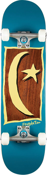 FOUNDATION STAR & MOON V2 SKATEBOARD COMPLETE 7.88 BLUE