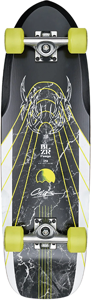 GLOBE BLAZER FUEGO 29" SKATEBOARD COMPLETE-8.75x29.5 BAMBOO GRN