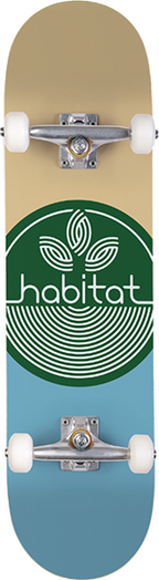 HABITAT LEAF DOT SKATEBOARD COMPLETE 7.75 GREEN