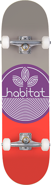 HABITAT LEAF DOT SKATEBOARD COMPLETE 8.0 PURPLE