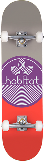HABITAT LEAF DOT SKATEBOARD COMPLETE 8.0 PURPLE