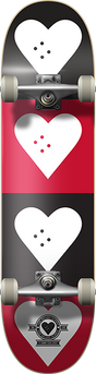 HEART SUPPLY QUAD LOGO SKATEBOARD COMPLETE 7.75 BLACK/RED