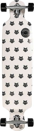 JOYRIDE TIGER PATTERN DT SKATEBOARD COMPLETE 39 WHT/BLK