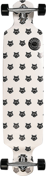 JOYRIDE TIGER PATTERN DT SKATEBOARD COMPLETE 39 WHT/BLK
