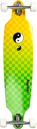JOYRIDE YING YANG DT SKATEBOARD COMPLETE 39 GRN/YEL FADE