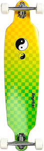 JOYRIDE YING YANG DT SKATEBOARD COMPLETE 39 GRN/YEL FADE