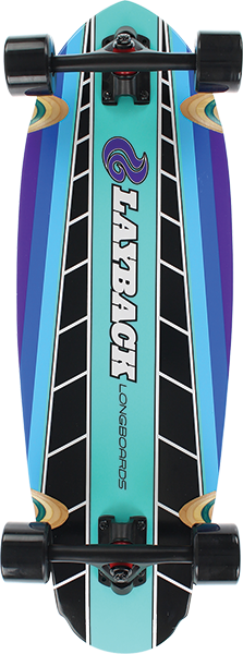 LAYBACK FAST TRACK CRUISER SKATEBOARD COMPLETE 9.75x30 BLU