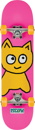MEOW BIG CAT SOFT TOP SKATEBOARD COMPLETE-7.25 PINK