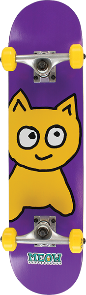 MEOW BIG CAT SOFT TOP SKATEBOARD COMPLETE 7.5 PURPLE