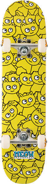 MEOW STICKER PILE SKATEBOARD COMPLETE-6.75 CMYK YELLOW