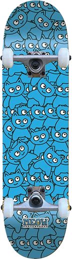 MEOW STICKER PILE SKATEBOARD COMPLETE-8.25 CMYK CYAN