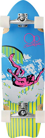 OP CREST SURFSKATE SKATEBOARD COMPLETE 10x30 BLU/YEL