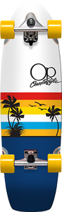 OP SUNSET SURFSKATE SKATEBOARD COMPLETE 9.75x29.5 WHT/NAVY