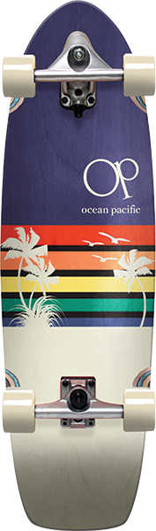 OP SUNSET SURFSKATE SKATEBOARD COMPLETE 9.75x33 NAVY/OFF-WHT