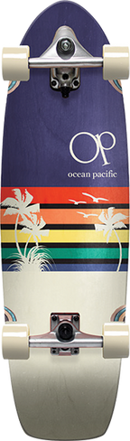 OP SUNSET SURFSKATE SKATEBOARD COMPLETE 9.75x33 NAVY/OFF-WHT