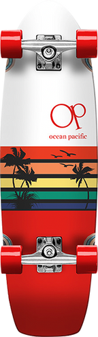 OP SUNSET CRUISER SKATEBOARD COMPLETE 8.75x30 WHT/RED