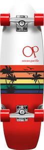 OP SUNSET CRUISER SKATEBOARD COMPLETE 8.75x30 WHT/RED