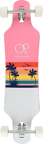 OP SUNSET DT LB SKATEBOARD COMPLETE 9.5x39 PINK/WHT