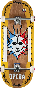 OPERA FATTIES TORN SPIKE SKATEBOARD COMPLETE 12X32.4 BRN YEL