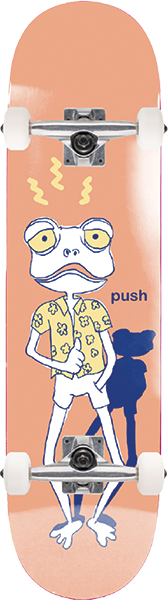 PUSH FROGGY SKETCH FP SKATEBOARD COMPLETE-7.75 PEACH