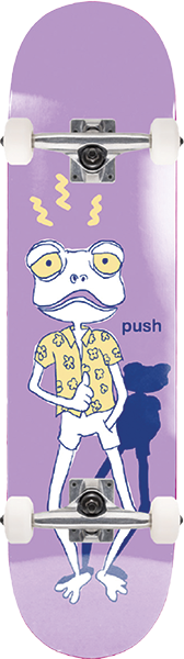 PUSH FROGGY SKETCH FP SOFT TOP SKATEBOARD COMPLETE-6.75 PUR