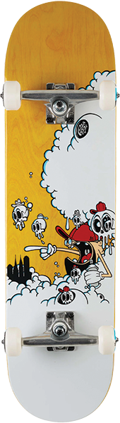 PUSH BOBERG CLOUDS FP SKATEBOARD COMPLETE-8.25 YEL