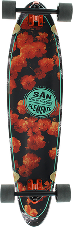 SAN CLEMENTE ORANGE BLOSSOM SQUASHTAIL SKATEBOARD COMPLETE 9x36
