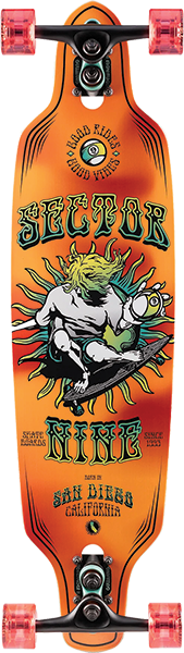 SECTOR 9 MINI FRACTAL 9ER ORG SKATEBOARD COMPLETE 8.75x34 sidewinder