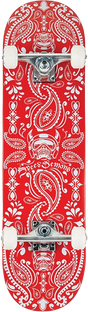 SPEED DEMONS BANDANA SKATEBOARD COMPLETE-7.75 RED/WHT