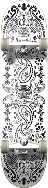 SPEED DEMONS BANDANA SKATEBOARD COMPLETE 8.0 BLK/WHT