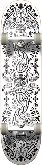 SPEED DEMONS BANDANA SKATEBOARD COMPLETE 8.0 BLK/WHT