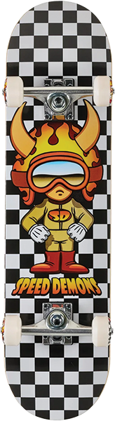 SPEED DEMONS DEMONS HOT SHOT SKATEBOARD COMPLETE-7.5 BLACK/WHITE CHECKS
