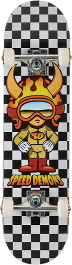 SPEED DEMONS DEMONS HOT SHOT SKATEBOARD COMPLETE-7.5 BLACK/WHITE CHECKS
