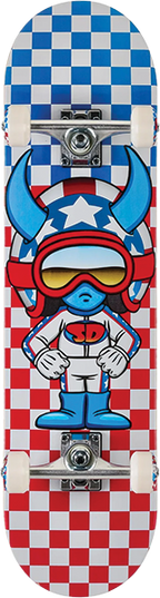 SPEED DEMONS DEMONS STARS SKATEBOARD COMPLETE-8.0 RED/WHT/BLUE CHECKS
