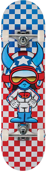 SPEED DEMONS DEMONS STARS SKATEBOARD COMPLETE-8.0 RED/WHT/BLUE CHECKS
