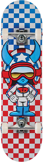 SPEED DEMONS DEMONS STARS SKATEBOARD COMPLETE-8.0 RED/WHT/BLUE CHECKS