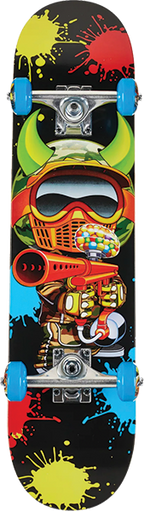 SPEED DEMONS PAINTBALLER  SOFT TOP SKATEBOARD COMPLETE 7.0 BLACK