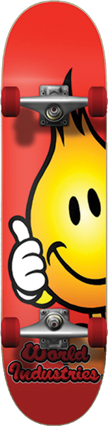 WORLD INDUSTRIES INDUSTRIES FLAMEBOY WRAP SKATEBOARD COMPLETE-7.5