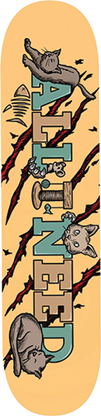 ALL I NEED CATS SKATEBOARD DECK 7.75
