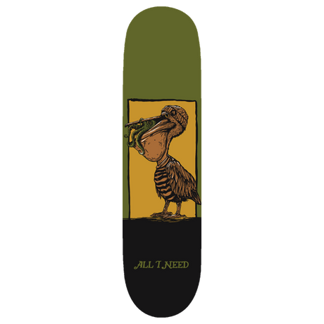 ALL I NEED PELICAN FOOD SKATEBOARD DECK-8.25