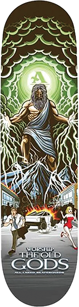 ALL I NEED WORSHIP THE OLD GODS SKATEBOARD DECK-8.5 ZEUS