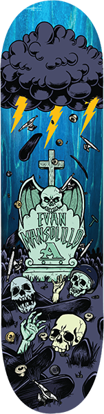 ALL I NEED MANSOLILLO GRAVEYARD SKATEBOARD DECK 8.5