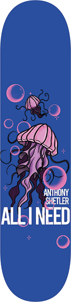 ALL I NEED SHETLER JELLYFISH SKATEBOARD DECK 8.25