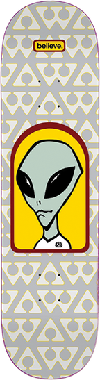 ALIEN WORKSHOP BELIEVE SKATEBOARD DECK-8.62 GREY