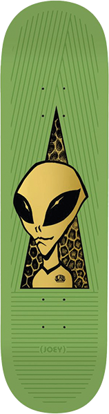ALIEN WORKSHOP GUEVARA VISITOR GOLD SKATEBOARD DECK-8.25 GREEN
