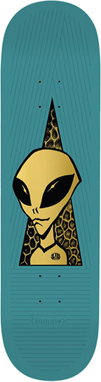 ALIEN WORKSHOP MONTANO VISITOR GOLD SKATEBOARD DECK-8.0 TEAL