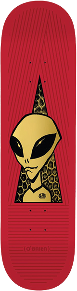 ALIEN WORKSHOP O'BRIEN VISITOR GOLD SKATEBOARD DECK-8.5 RED