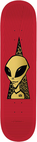 ALIEN WORKSHOP O'BRIEN VISITOR GOLD SKATEBOARD DECK-8.5 RED